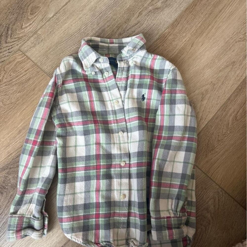 Ralph-lauren Boys Plaid Dress Shirt Size 6